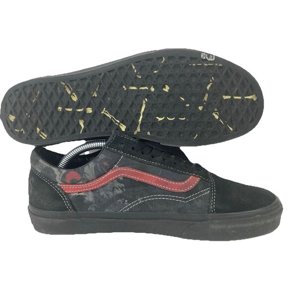 Vans Old Skool Midnight Shift Men's Sz 7.5 Black Gray Zombie/Ghoul Face Red Eyes - Picture 1 of 10